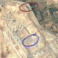 Annotated map of burn pit in Balad
