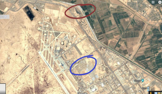 Annotated map of burn pit in Balad